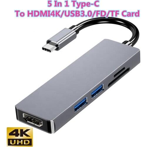 5 in1 USB-C to HDMI Micro SD/TF Card Reader Adapter for MacBook Samsung Galaxy S9 S8 Huawei P20 Pro Type C USB 3.0 HUB USB C HUB