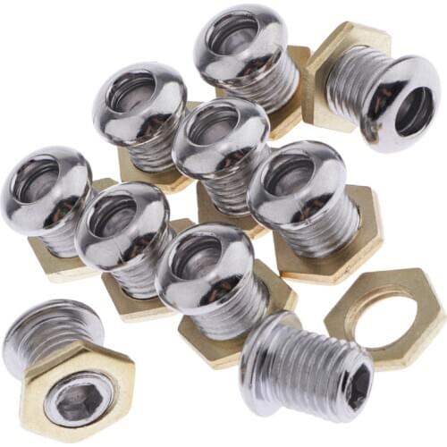 40 Pieces Drum Air Vent, Chrome, Threaded 1/2'', Bass Tom Snare Drum Accessories Parts