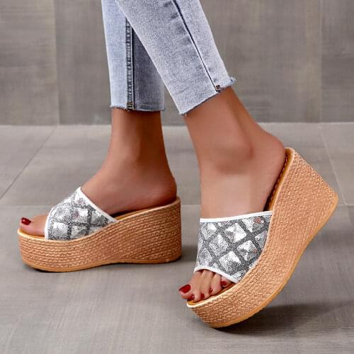 High heels big size 33-42 slippers women for summer women platform wedges beach sandals mesh slides women platform slippers