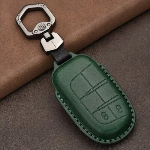 Cow Genuine Leather Key Case Cover Key case For Dodge Journey Charger for Jeep Renegade Grand Cherokee for Chrysler 200 300