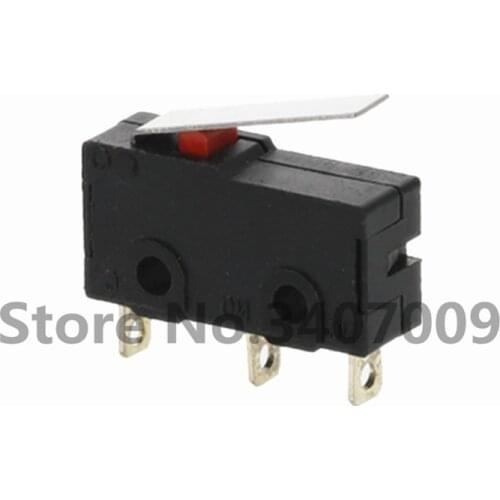 10Pcs Limit Switch, 3 Pin N/O N/C High quality All New 5A 250VAC Micro Switch 28mm long Lever Arm