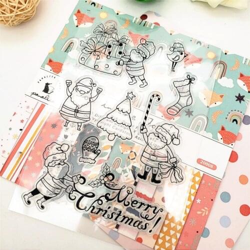 11x16cm Christmas Gift Clear Stamps Transparent Seal Silicone Seal TPR Christmas Wedding Roller Stamps DIY Scrapbook Album Card