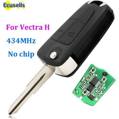 2 Button Remote Key Fob 434Mhz for Opel Vauxhall Vectra H 2004 -2009 (without chip)