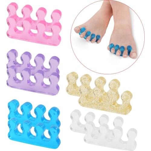 Soft Silicone Manicure Pedicure Nails Finger Separator Flexible Finger Toe Spacer Separation Foot Care Tool 2Pcs