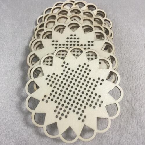 20 pcs laser cut wood christmas ornament unfinished wood cutout snowflake shape