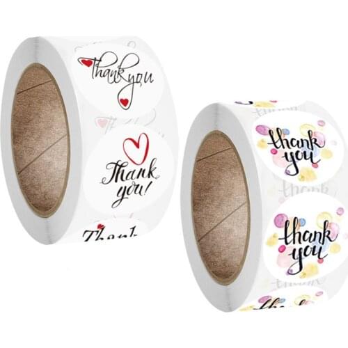 25mm Round Sealing Sticker Thank You Sticker Floral Pattern Baking Label Birthday Gift Wedding Party Handmade Crafts Decoration