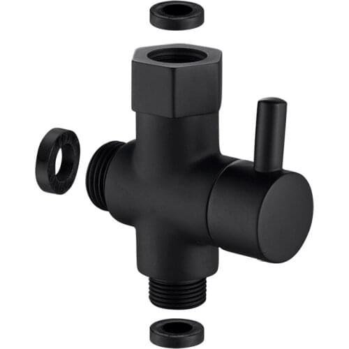 3/8 toilet water spliter shower tap sprinkler water valve black one-in-two-out conversion valve