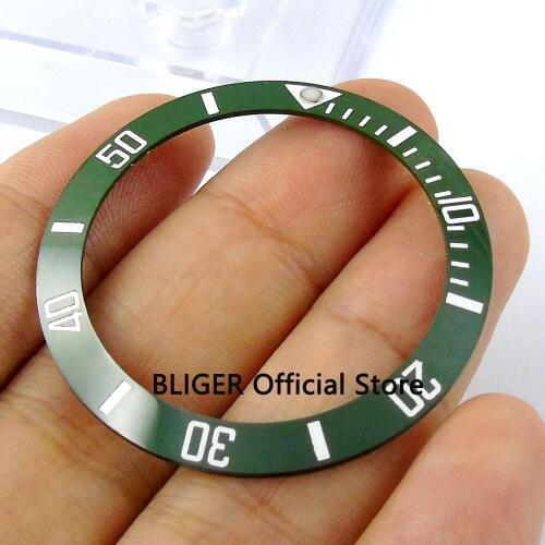 38mm Olive Green Men Watch Ceramic Bezel Insert Fit 40mm SUB Case