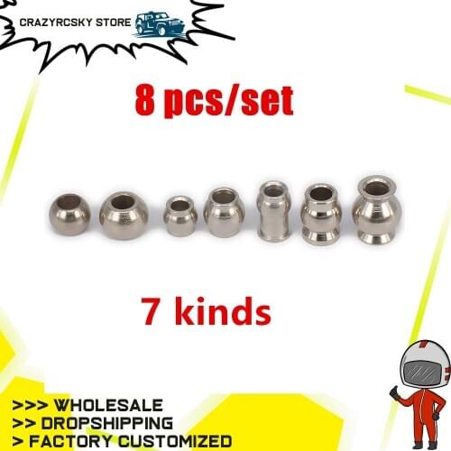 8pcs Ball Head Of Shock Absorber Damper 1/8 1/10 1/16 1/18 Rc Model Car Tpy Spare Parts For Hpi Losi Axial Redcat Himoto