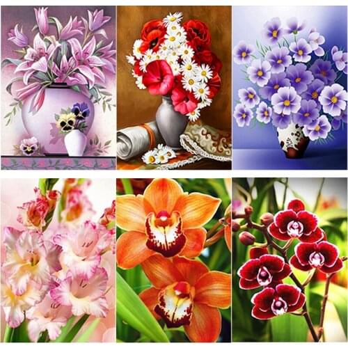 New 5D DIY Diamond Painting Flower Diamond Embroidery Landscape Cross Stitch Full Square Round Drill Home Decor Manual Art Gift