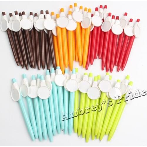 Free Shipping 50Pcs Ball Pen WITHOUT NO 1" 25mm Flat Metal Button Badge Button Maker Metal back Button Supplies Materials