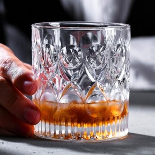 Lead-free glass engraved whiskey glass Classical cocktail glass Classical glass Wine glass Ice hockey glass Water