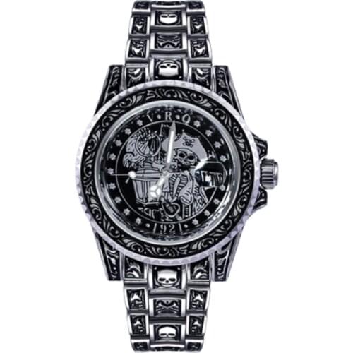 Mens Luxury Skeleton Automatic Mechanical Watch Luminous Calendar Sapphire Water Ghost Wristwatch Business Diving Sports Clock