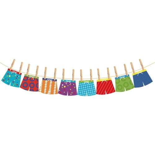 Hawaii Luau Party Swimming Beach Shorts Banner Colorful Hanging Bunting Backdrops Summer Hawaii Theme Party Decor BA044
