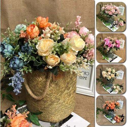 European-Style Simulation 5 Oil Painting Peonies Wedding Home Decoration Simulation Flower Small Ornaments