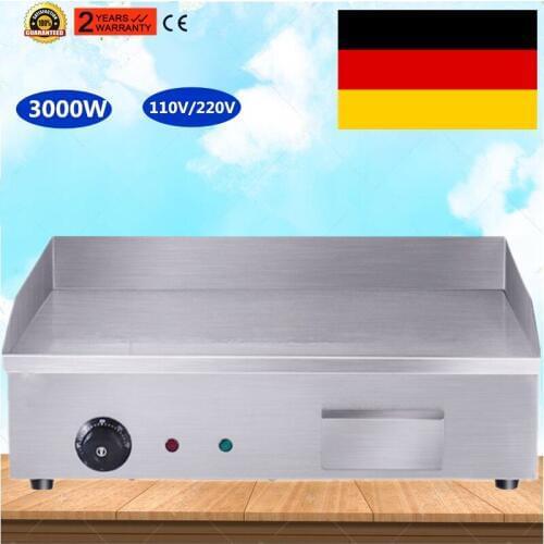 Commercial All Flat Pan 3KW Electric Griddle Grill Teppanyaki Griddle Grill Hand Cake Baking Bachine Temperature Control