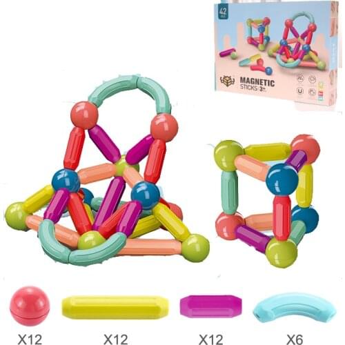 25-64pcs/set Big Size Magnetic Stick Building Blocks Magnets Magnetic Bricks Toys for children Educational Toy Gift