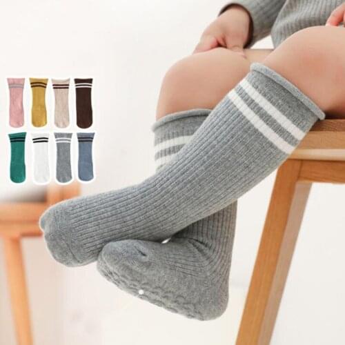 Baby Socks Knee High Boy Girl Infant Toddler Cotton Long Socks Anti Slip Cute Non-Slip Socks for Baby girls
