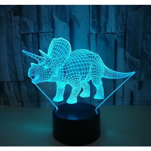 New Dinosaur 3d Night Lights With Colorful Touch Led Visual Table Lamps For Living Room Gift Atmosphere Led Stereo Table Lights