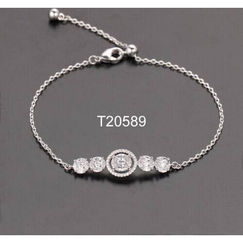 Bride Talk Charm Copper Baguette Zircon Chain & Link Korean Style Bracelet Women Fashion Rose Gold Jewelry Party Birthday Gift