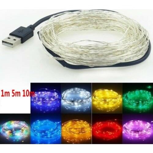 Holiday Light 1/5/10M USB LED String Lights for Xmas Garland Birthday Party Wedding Decor Christmas Tree Flasher Fairy Lights