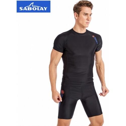 SABOLAY New Outdoor Sports Tight Diving Suit Short Sleeve Split Swimming Suit Mens Surfing Suit Wholesale NY321