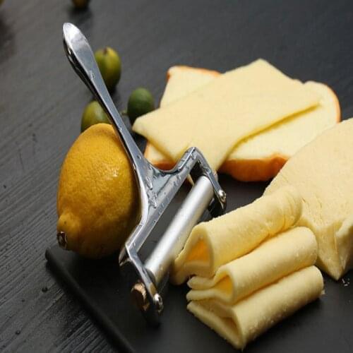 Silver Adjustable Cheese Slicer Cutter Aluminum Cheese Slicer Butter Grater Nonstick Cheese Planer For Kitchen Slicing Tools