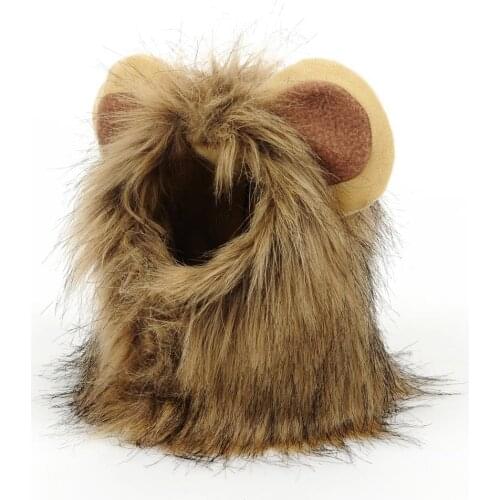 Pet Products Creative Cat And Dog Products Cat Head Cover Lion Head False Ears Transformed Into A New Pet Dress Funny Hat