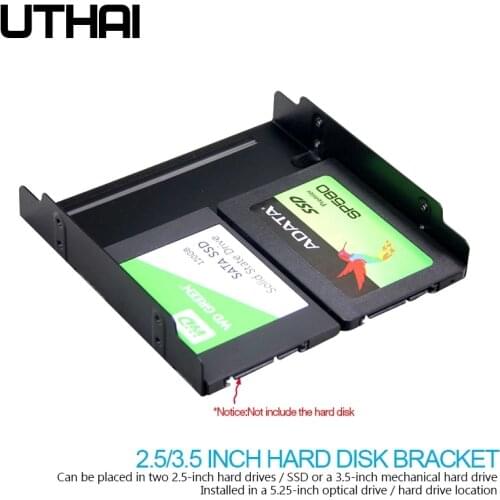 UTHAI G17 2.5/3.5 inch HDD SSD to 5.25 inch Floppy-Drive SSD Hard Drive Bracket Metal Hard Disk Converter Adapter Caddy