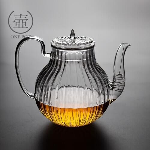 Japanese petal glass teapot heat-resistant glass tea pot filtration large capacity tea maker household Kungfu teaware set
