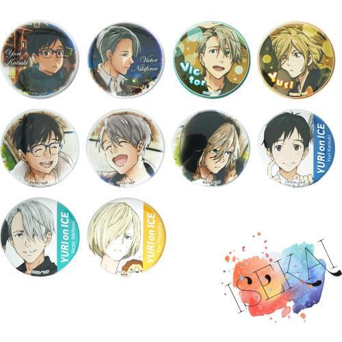 Yuri!!! on Ice Anime Badge Prince Victor Nikiforov Yuuri Katsuki Yuri Plisetsky Metal Badge Brooch Pins