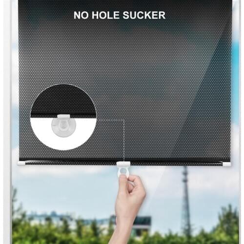 Free-Perforated Balcony Suction Cup Sunshade Blackout Curtain Temporary Blinds Portable Drape For Door Window Home Office Shop