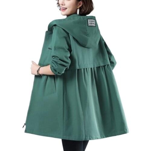 Womens Jacket Spring Autumn Hooded Causal Windbreaker Famale Basic Coats Zipper Lightweight Jackets Outwear