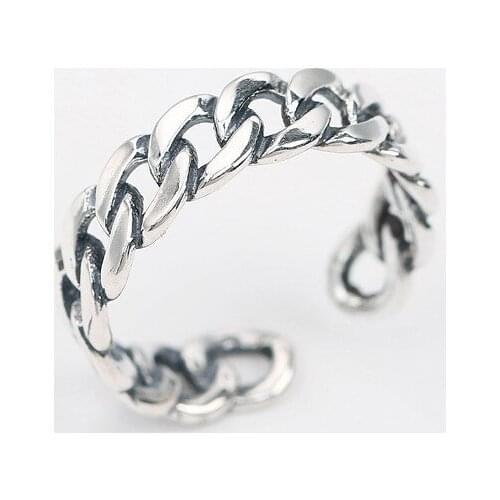 L&P Genuine 925 Sterling Silver Adjustable Cuff Ring Jewelry Ring For Women Young Girl Fashion Punk Style Adjustable Fine Jewels