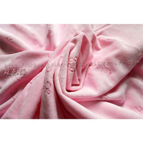 1 meter printing deer pattern fabric super soft animal pink velboa for DIY sewing Stuffed toys material Warp knitting velvet