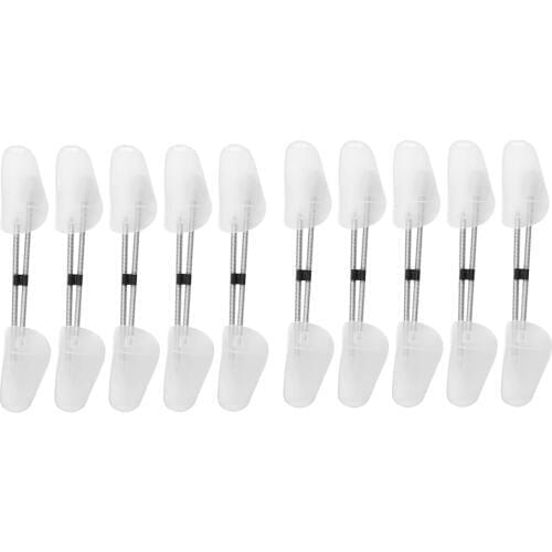 10 x PAIRS OF SHOE TREE TREES PLASTIC MAINTAIN SHAPE SHOES FOOTWEAR WHITE
