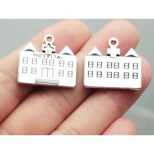 10pcs/lot--23x20mm, Antique silver plated Hospital charms,DIY supplies,Jewelry accessories