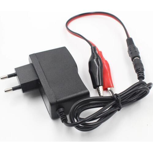 12V 1A 1000MA Lead Acid Dry Battery Charger for Car Motorcycle 12 Volt Electric Toy Tool Motor Power Charging Adapter with Clip