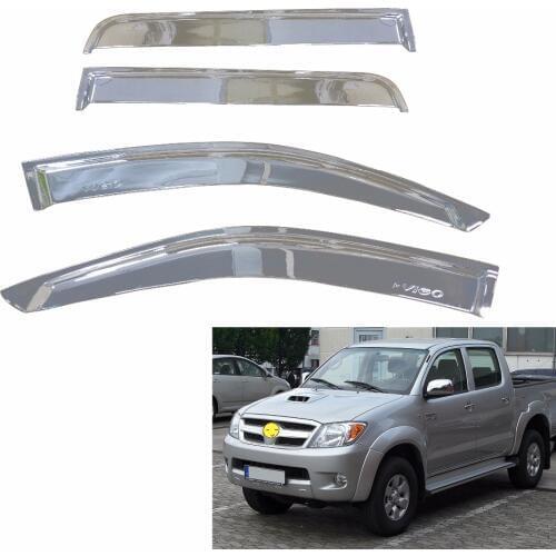 2005 2006 2007 2008 2009 2010 2011 For Toyota Hilux Vigo Chrome plated Window Deflector Visor Vent Rain Guard 4pcs