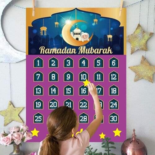 2021 Eid Mubarak Countdown Calendar with 30 Reusable Stars Ramadan Mubarak Decor Ramadan Calendar Activities for Kids GDeals
