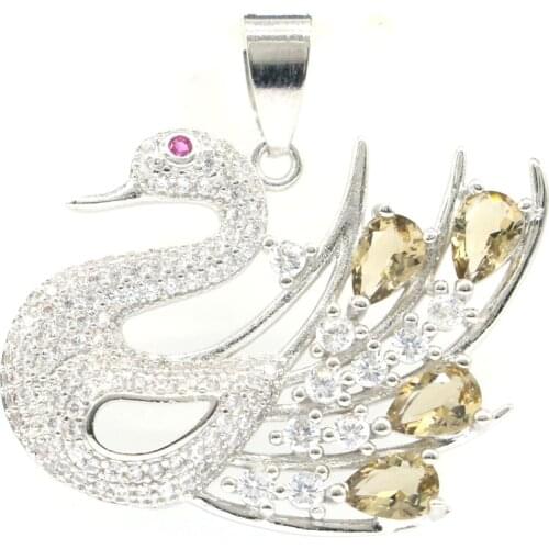 47x34mm Awesome Hollow Big Created Paris Blue Topaz Green Amethyst Womans Jewelry Making Silver Pendant