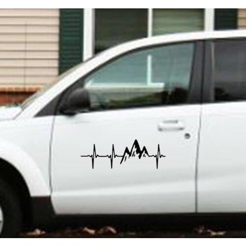 3D Auto Sport Styling Universal Heartbeat Mountain Range Car Window Sticker Waterproof Creative Decals Auto Styling Accessories