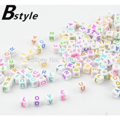 Free shipping 300pcs Decorative Jewelry Bracelets Accessories letter acrylic beads 6mm Decorative Accessories