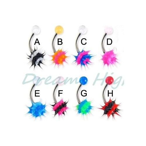 Free Shipping Silicone Navel Piercing Belly Ring 100 pcs/lot Mixed color Promotional Gift
