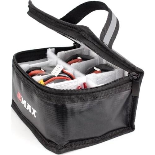 Emax Fireproof Waterproof Lipo Battery Safety Bag155*115*90mm(Black )/200*150*150mm(Grey) For RC Plane Drone Handbag