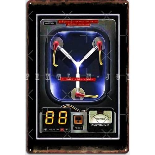 Flux Capacitor Metal Plaque Poster Plaques Garage Club Create Wall Mural Tin Sign Poster
