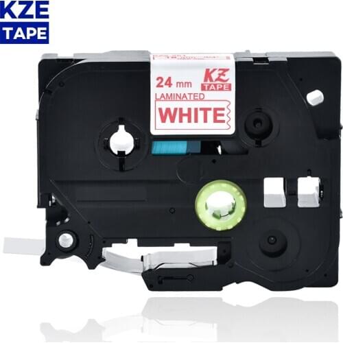 24mm Tze252 Red on White Laminated Label Tape Cassette Cartridge label ribbon tze tape Tze-252 tze 252 tze252 for P-touch PT