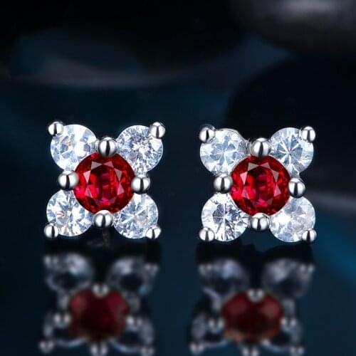 Classic S925 Stud Earrings Trend Charm Flower Inlay AAA Cubic Zirconia Fine Jewelry For Women Wedding Party Best New Year Gift