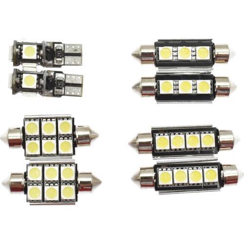 8Pcs 12V LED Interior Lights Package Kit For 2001-2004 AUDI A4 B6 8E J1