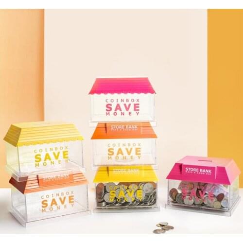 Piggy Bank For Kid Store Style Money Box Transparent Toy Storage Box Savings Box For Coins Multifunctional Childrens Gift